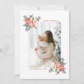 Élégant Noël Floral Carte photo (Devant)