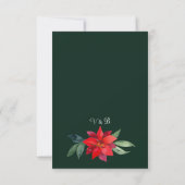 Elégant Noël Floral Green Wedding Carte RSVP (Dos)