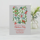 Élégant NOËL Invitations de fête de verdure (Debout devant)