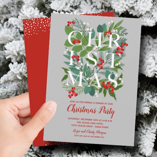 Élégant NOËL Invitations de fête de verdure