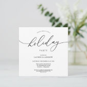 Elégant Noël Noir Fête Invitation (Debout devant)