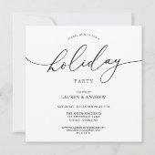 Elégant Noël Noir Fête Invitation (Devant)