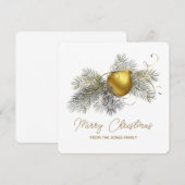 Élégant Noël Ornament Carte de vacances personnali (Devant / Derrière)