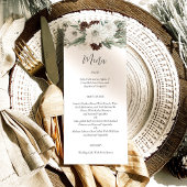 Élégant Noël Pins d'hiver Menu Mariage