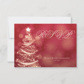Elégant Noel Rouge & Or Mariage de Noël RSVP (Dos)