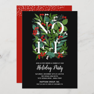 Elégant NOEL Vert Noël Invitations