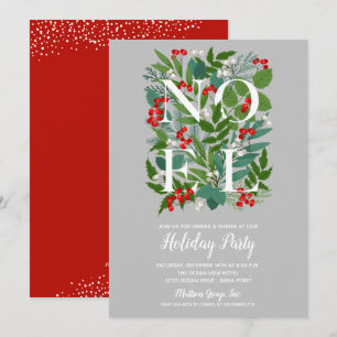 Elégant NOEL Vert Noël Invitations
