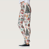 Élégant Noël Vintage arbre cadeau Leggings (Gauche)