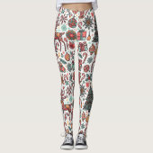 Élégant Noël Vintage arbre cadeau Leggings (Devant)