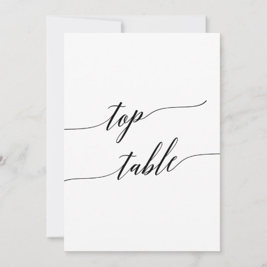 Élégant noir 5x7 Printable Numéro de table supérie (Devant)