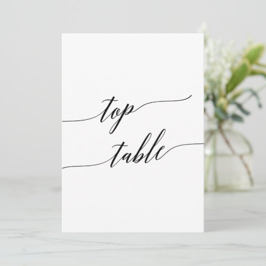 Élégant noir 5x7 Printable Numéro de table supérie (Debout devant)