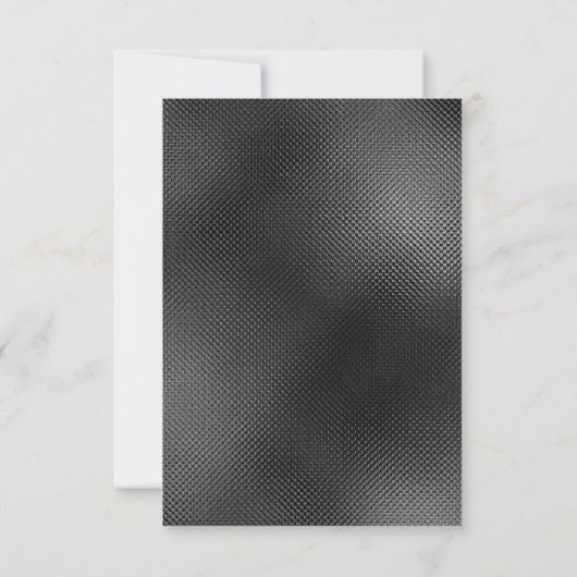 ÉLÉGANT NOIR AQUA EMBOSSÉ FLEUR PERSONNALISÉE RSVP (Dos)