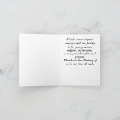 Elégant noir avec Carte de remerciements de fleurs (Intérieur)