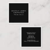 Élégant noir avec Carte de visite frontière blanc (Devant / Derrière)