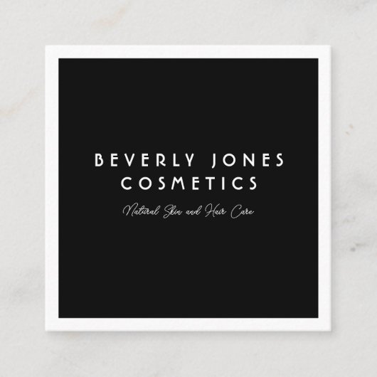 Élégant noir avec Carte de visite frontière blanc (Devant)