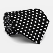 Élégant noir avec Cravate Pois blanc (Roulé)