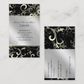 Élégant noir blanc argenté + carte de visite de to (Devant / Derrière)