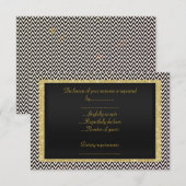 ELEGANT noir blanc Chevron RSVP (Devant / Derrière)