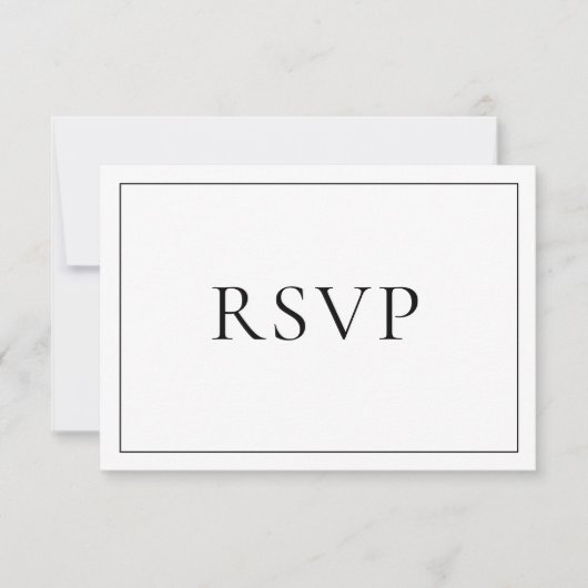 Élégant noir & blanc classique Script RSVP (Devant)