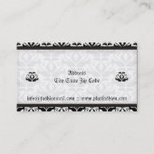 Elégant noir blanc damassé cartes de visite de mod (Dos)