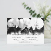 Elégant noir blanc d'aquarelle orchidées RSVP (Debout devant)