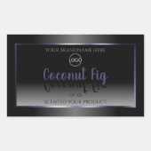 Élégant noir blanc Étiquette cadre bleu Logo (Devant)