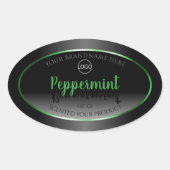 Élégant noir blanc Étiquette vert cadre Logo (Devant)