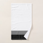 Élégant noir blanc Gris Gris Gris Script Monogramm (Serviette à main)