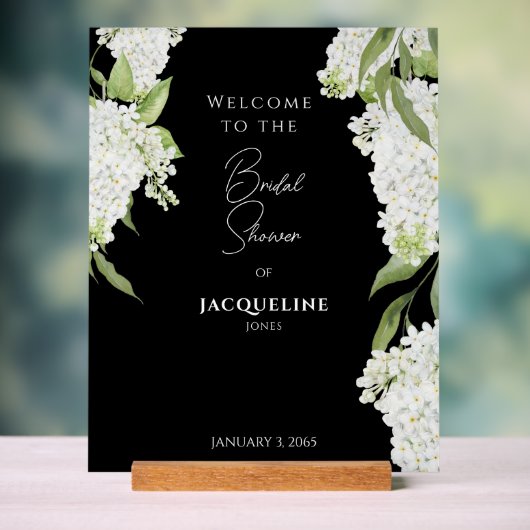 Elégant Noir Blanc Hydrangeas Douche Bienvenue (Neutre)