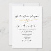 Elégant noir blanc Mariage QR Invitation (Devant)