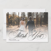 Elégant noir blanc merci 2 photos mariage (Devant)