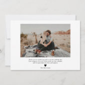 Elégant noir blanc merci 2 photos mariage (Dos)