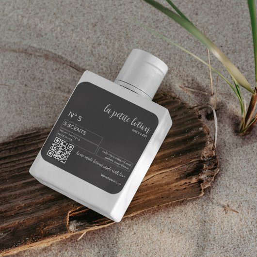 Elégant noir & blanc moderne étiquette bouteille c