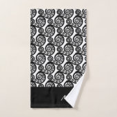 Élégant noir blanc Monogramme Fern Frond Fils (Serviette à main)