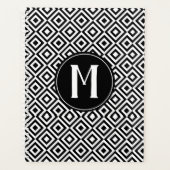 Élégant noir & blanc motif Monogrammé moderne (Devant)
