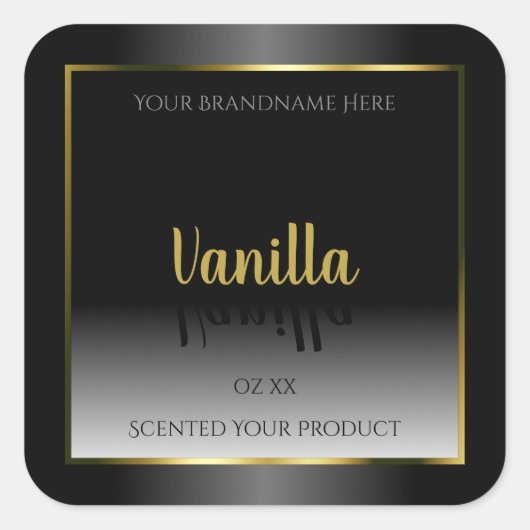 Elégant noir blanc Ombre produit Étiquette Gold Fr (Devant)