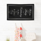 Élégant Noir Blanc Personnalisé Mariage Bannière d (En situation)