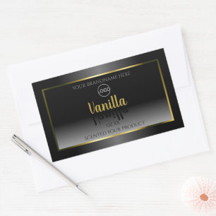 Élégant noir blanc produit Étiquette Gold Frame Lo