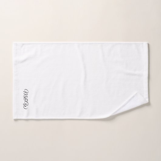 Élégant noir blanc script personnalisé couple mono (Serviette à main)