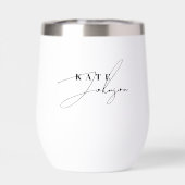Élégant Noir Blanc Signature Monogramme (Arrière)
