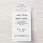 Elégant noir & blanc tout en un mariage Invitation (À l'intérieur)
