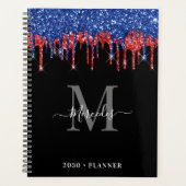 Élégant noir bleu rouge Parties scintillant goutte (Devant)