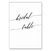 Élégant Noir Calligraphie nuptiale Numéro de table (Dos)