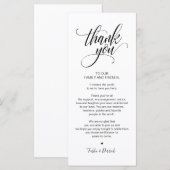 Elégant, Noir Carte de remerciements Cadre (Devant / Derrière)