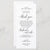 Élégant noir classe, Carte de remerciements de rég (Devant / Derrière)