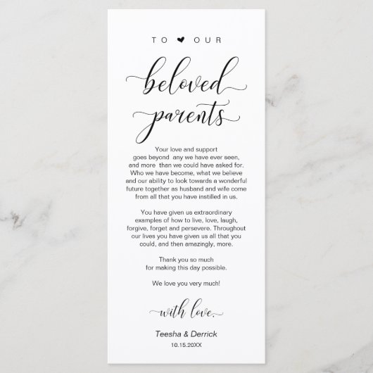 Élégant noir classe, Carte de remerciements de rég (Devant)