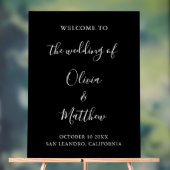 Élégant noir classique minimaliste Mariage (Neutre)