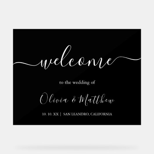 Élégant noir classique minimaliste Mariage (Recto)