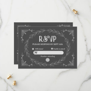 Elegant Noir Deco   Zwarte en Witte Bruiloft Save The Date
