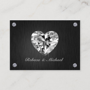Elégant noir et argent avec Cartes RSVP Diamants